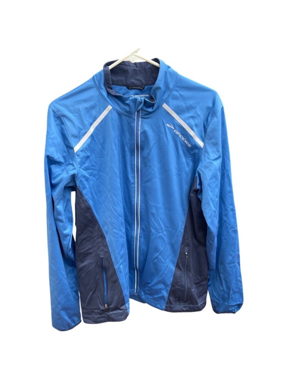 Brooks Running Infiniti Jacket IV Blue Lightweight Trail Reflective Men's Size M